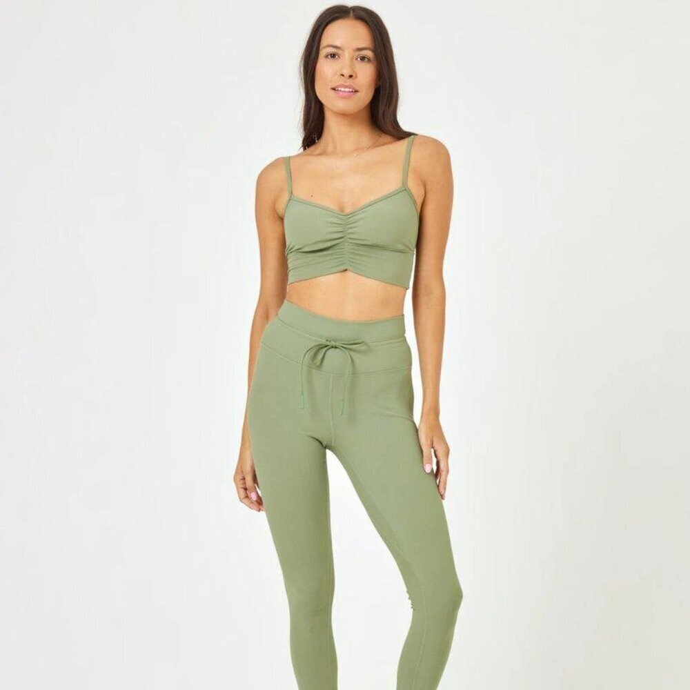 NWT $178 L*Space 2-PC SET Soren Sports Bra & Turner Leggings Sage Green Sz LARGE